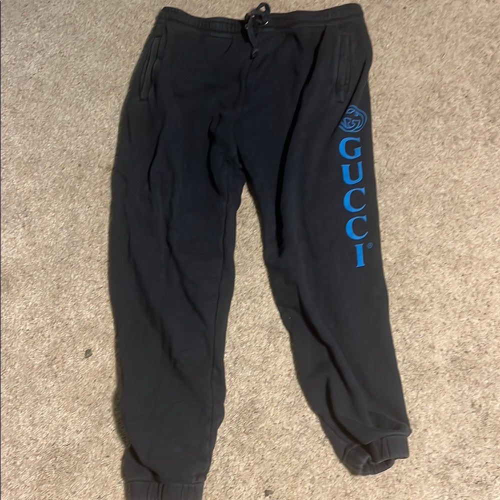 Gucci Black and Blue Sweatpants with Athletic Fit